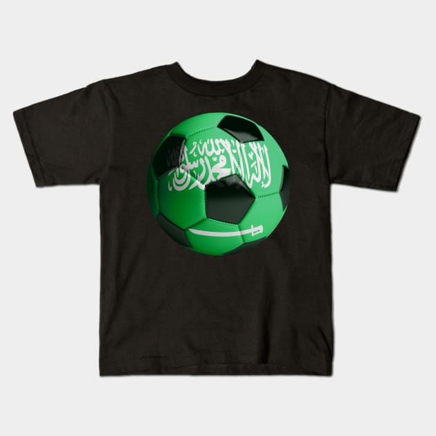 Saudi Arabia Soccer Ball Kids T-Shirt by reapolo